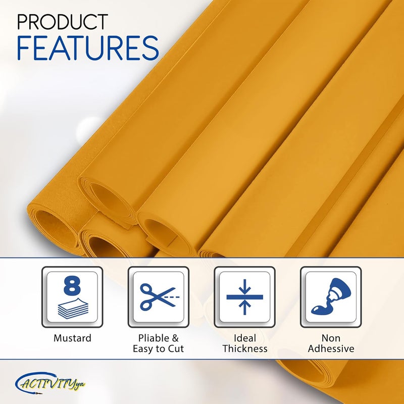 ACTIVITYYA Mustard EVA Foam Sheets, 6 x 9 Inch, 2mm Thick – Foam Paper for DIY Arts and Crafts, School Projects, and More – 8 Pack - Image 4